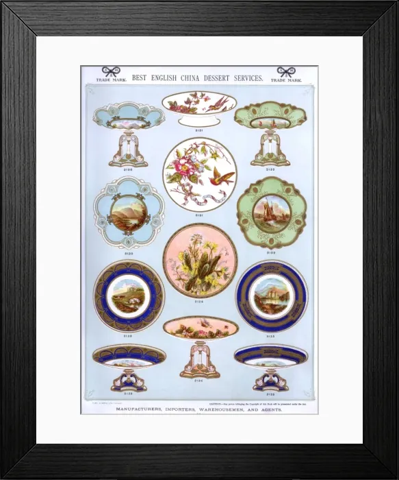Framed Print : Best English China Dessert Services, Plate 22 Framed Print : Best English China Dessert Services, Plate 22