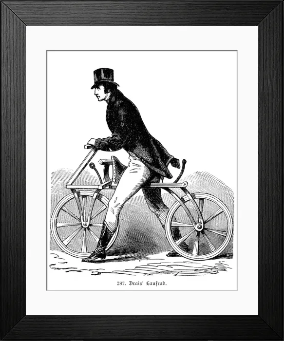 Framed Print : Drais Walking Wheel Framed Print : Drais Walking Wheel