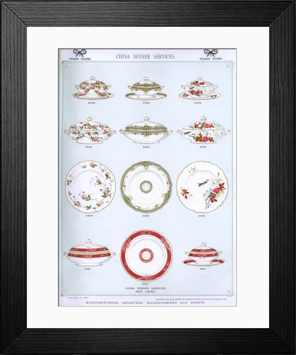 Framed Print : China Dinner Services, Plate 10 Framed Print : China Dinner Services, Plate 10