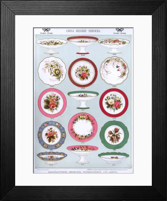 Framed Print : China Dessert Services, Plate 19 Framed Print : China Dessert Services, Plate 19