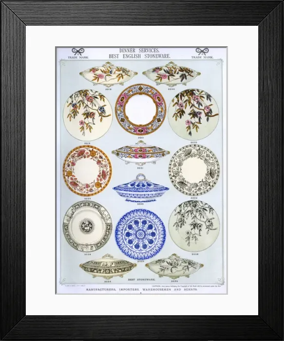 Framed Print : Dinner Services, Best English Stoneware, Plate 4 Framed Print : Dinner Services, Best English Stoneware, Plate 4