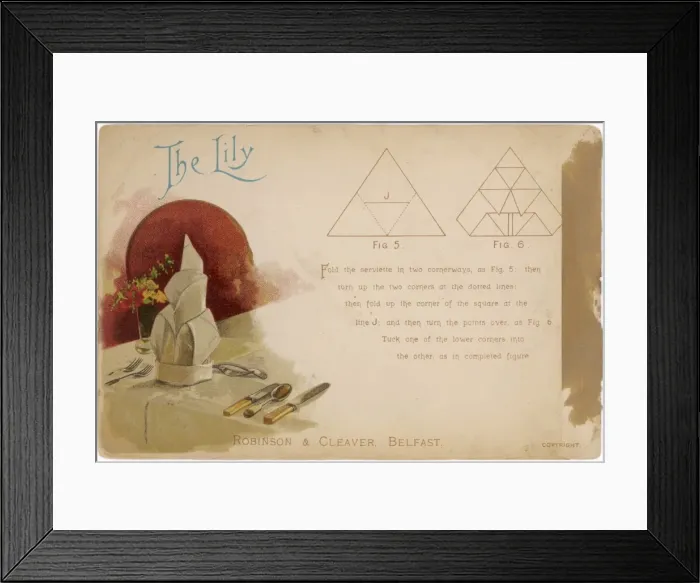 Framed Print : How to Fold Serviettes Framed Print : How to Fold Serviettes