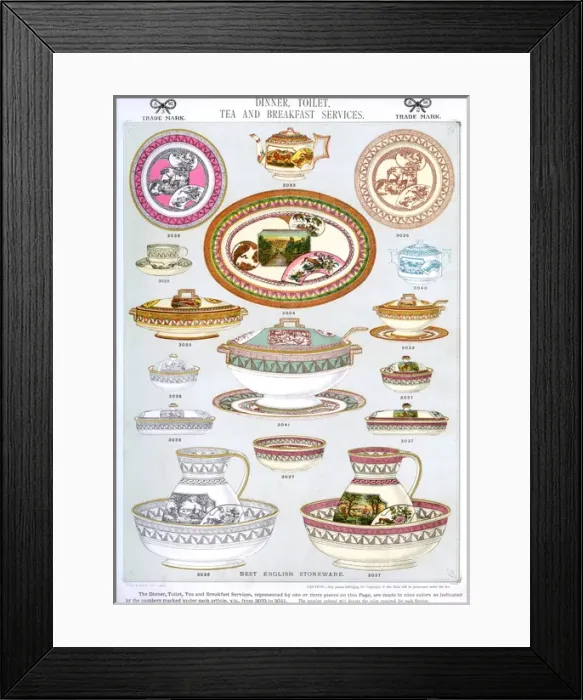 Framed Print : Dinner, Toilet, Tea and Breakfast Services, Plate 6 Framed Print : Dinner, Toilet, Tea and Breakfast Services, Plate 6
