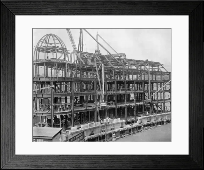 Framed Print : Steel Frame of Building Framed Print : Steel Frame of Building