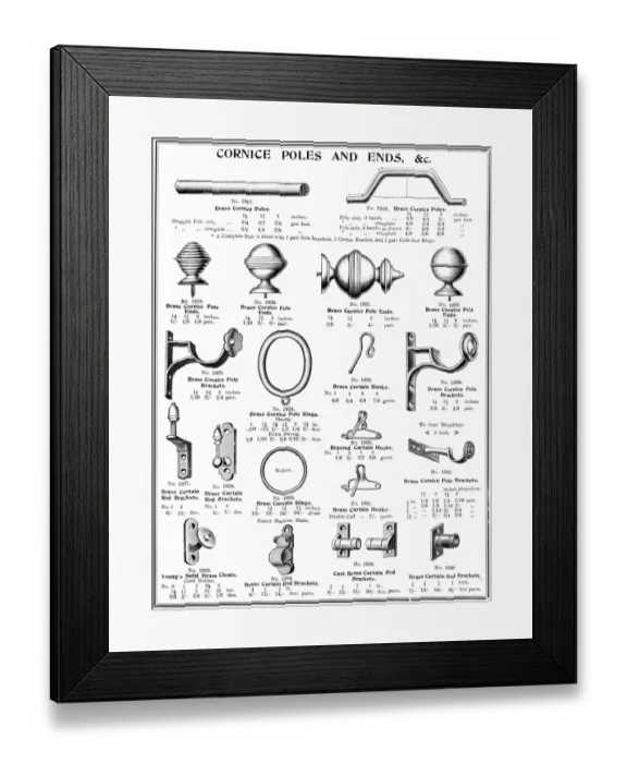 Framed Print : Cornice Poles and Ends Framed Print : Cornice Poles and Ends
