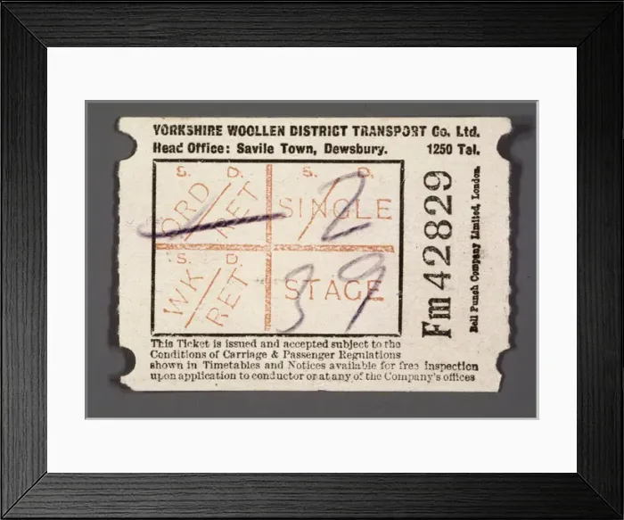 Framed Print : Yorkshire Bus Ticket Framed Print : Yorkshire Bus Ticket