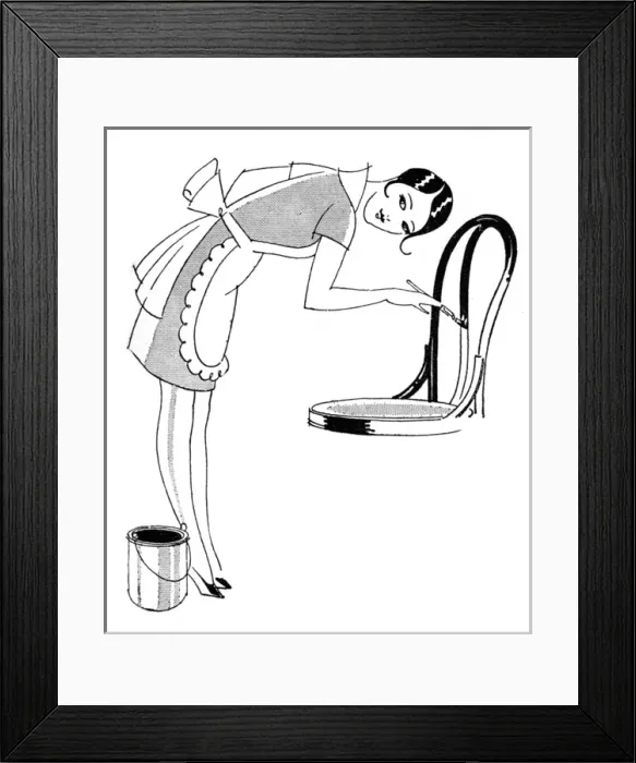 Framed Print : Woman Painting a Chair Framed Print : Woman Painting a Chair
