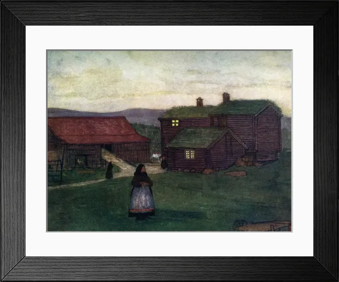 Framed Print : Norwegian Farmhouses Framed Print : Norwegian Farmhouses