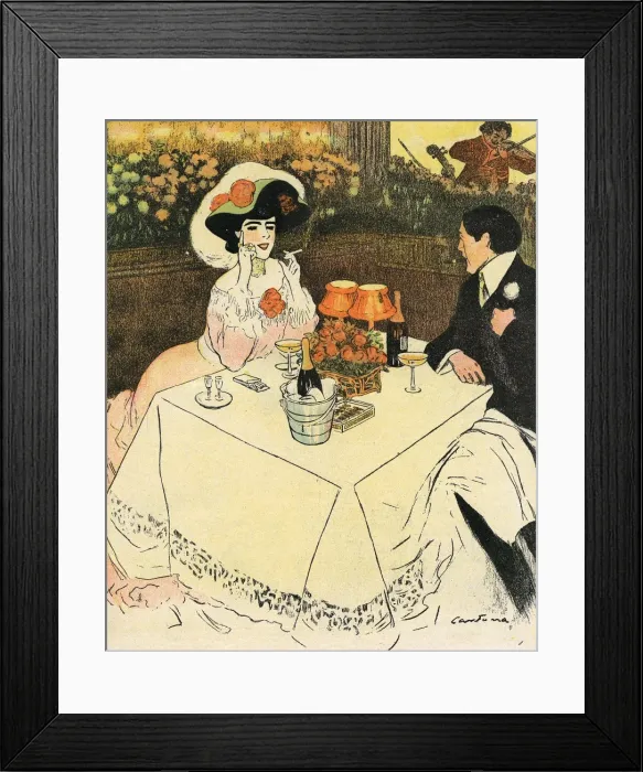Framed Print : Two at End of Meal 1907 Framed Print : Two at End of Meal 1907