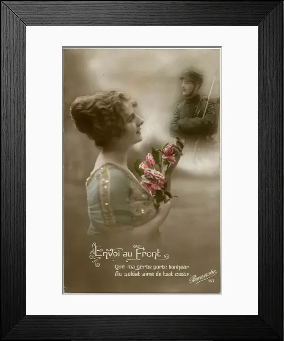 Framed Print : Ww1 Postcard Man Front Framed Print : Ww1 Postcard Man Front