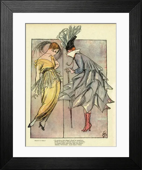 Framed Print : Cartoon, The Fashionable Shape, WW1