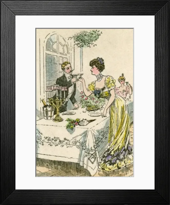 Framed Print : Touching Glasses 1908 Framed Print : Touching Glasses 1908