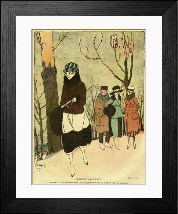 Framed Print : Fur-Trimmed Ensemble Framed Print : Fur-Trimmed Ensemble