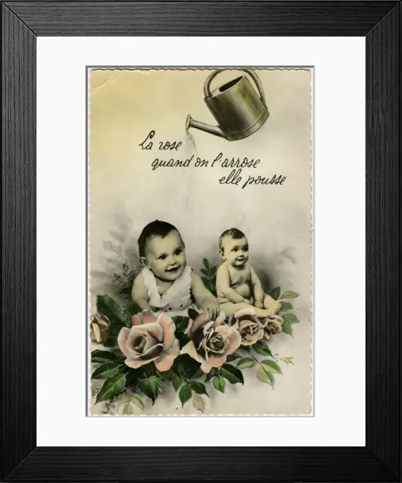 Framed Print : Watering Babies Framed Print : Watering Babies