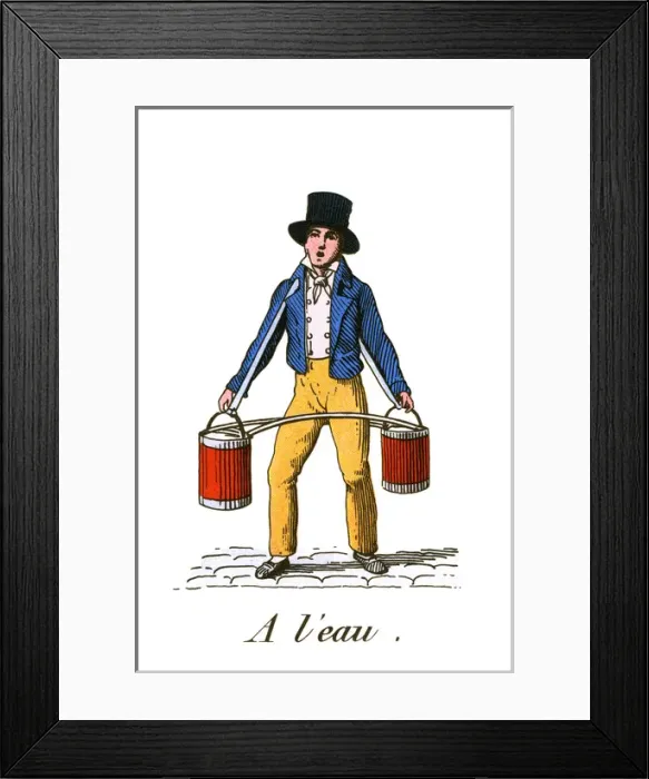 Framed Print : Parisian Water Carrier Framed Print : Parisian Water Carrier