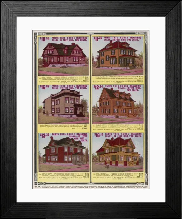 Framed Print : American Domestic Houses Framed Print : American Domestic Houses