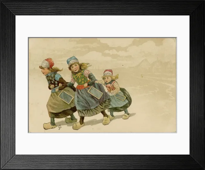 Framed Print : Dutch Schoolgirls 19C Framed Print : Dutch Schoolgirls 19C