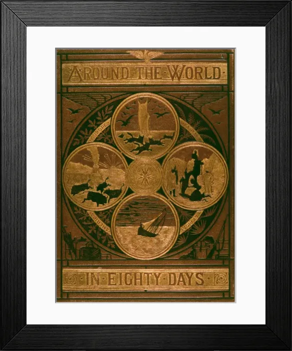 Framed Print : Verne / 80 Days / Cover Framed Print : Verne / 80 Days / Cover