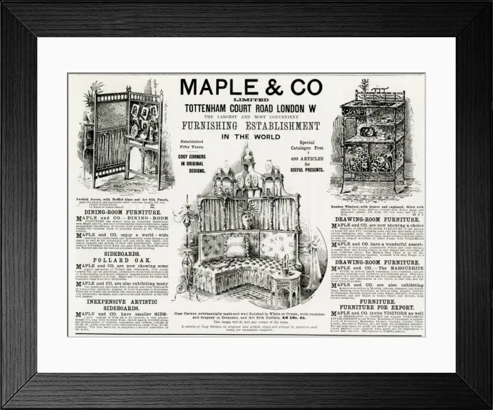 Framed Print : Advert for Maple & Co furniture 1892 Framed Print : Advert for Maple & Co furniture 1892