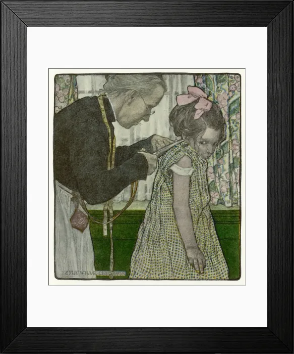Framed Print : Girl at Dressmaker s Framed Print : Girl at Dressmaker s
