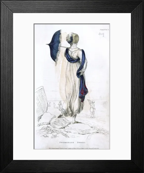 Framed Print : Promenade Dress 1809 Framed Print : Promenade Dress 1809