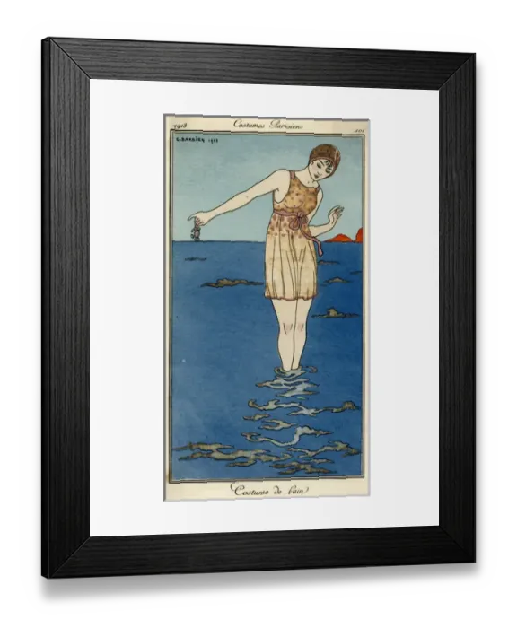 Framed Print : Swimwear / Barbier 1913 Framed Print : Swimwear / Barbier 1913
