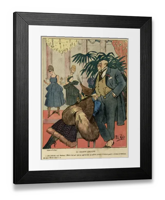 Framed Print : Cartoon, La Grande Couture, WW1