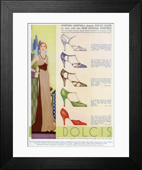 Framed Print : Advert for Dolcis shoes 1931 Framed Print : Advert for Dolcis shoes 1931
