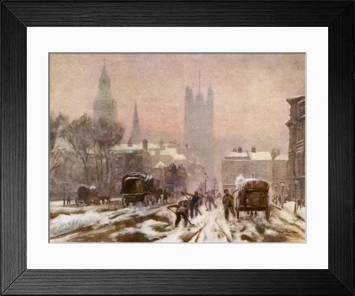 Framed Print : Clearing Snow Whitehall Framed Print : Clearing Snow Whitehall