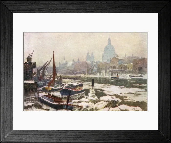 Framed Print : Snow on the Thames Framed Print : Snow on the Thames