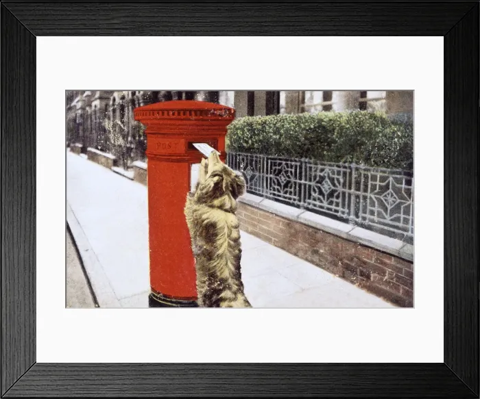 Framed Print : Dog Posting Letter Framed Print : Dog Posting Letter