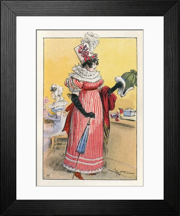Framed Print : Gown of 1810 / Robida Framed Print : Gown of 1810 / Robida