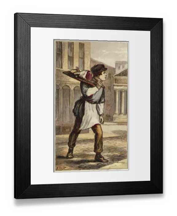 Framed Print : Butchers Boy Delivering Framed Print : Butchers Boy Delivering