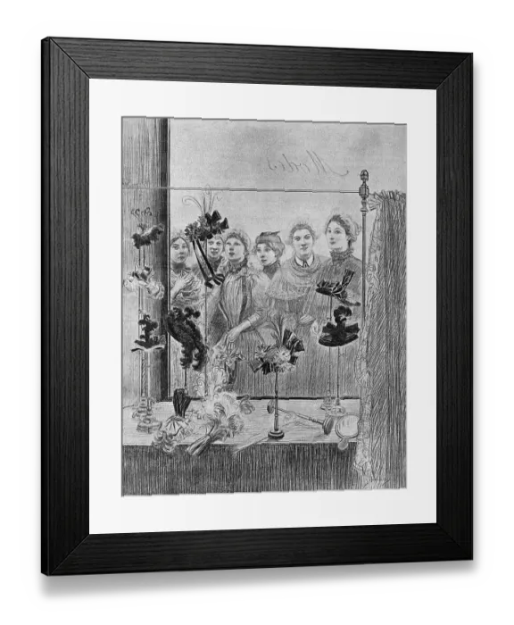Framed Print : Paris Shopgirls & Hats Framed Print : Paris Shopgirls & Hats