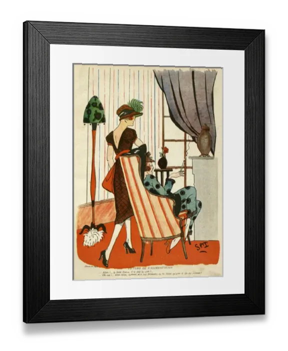 Framed Print : Cartoon, Victim of food Framed Print : Cartoon, Victim of food