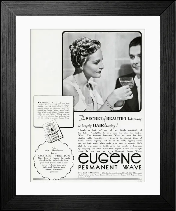 Framed Print : Advert for Eugene permanant hair 1938 Framed Print : Advert for Eugene permanant hair 1938