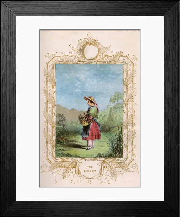 Framed Print : Girl with a basket of violets Framed Print : Girl with a basket of violets