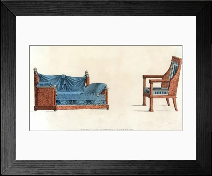 Framed Print : French Settee and Chair Framed Print : French Settee and Chair
