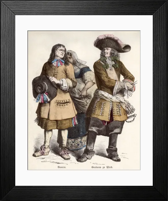 Framed Print : French Costume Men C17Th Framed Print : French Costume Men C17Th
