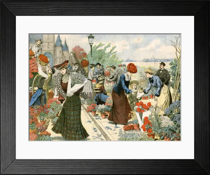 Framed Print : Flower Market, Paris Framed Print : Flower Market, Paris