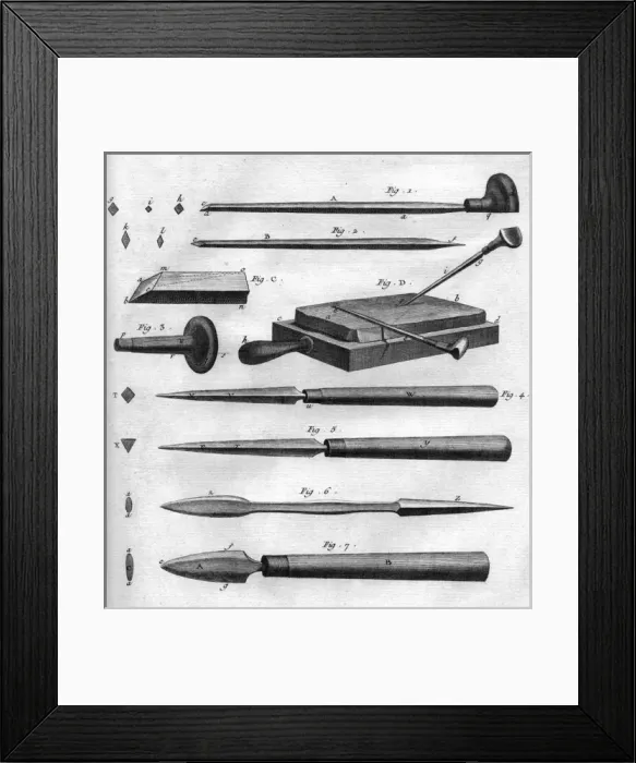 Framed Print : Engravers Tools, Diderot Framed Print : Engravers Tools, Diderot