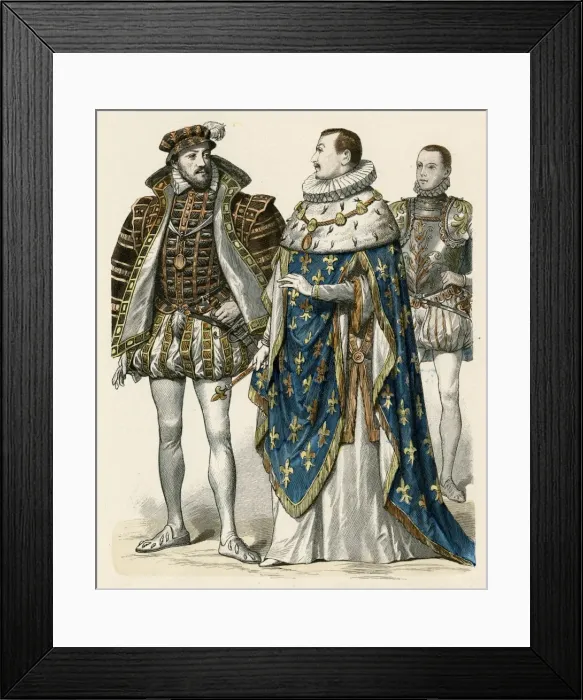 Framed Print : French Court Dress C1520 Framed Print : French Court Dress C1520