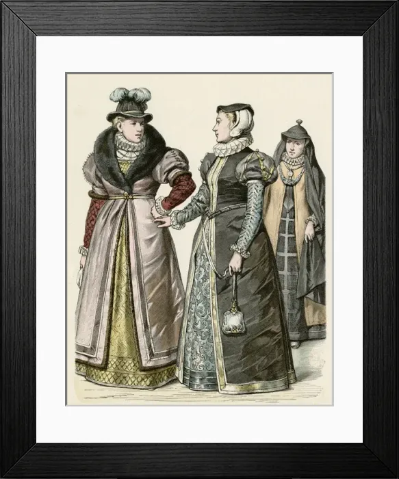 Framed Print : Female Londoners 1590 Framed Print : Female Londoners 1590