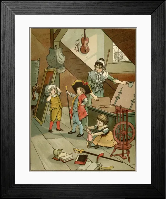 Framed Print : Children dressing up 1890 Framed Print : Children dressing up 1890