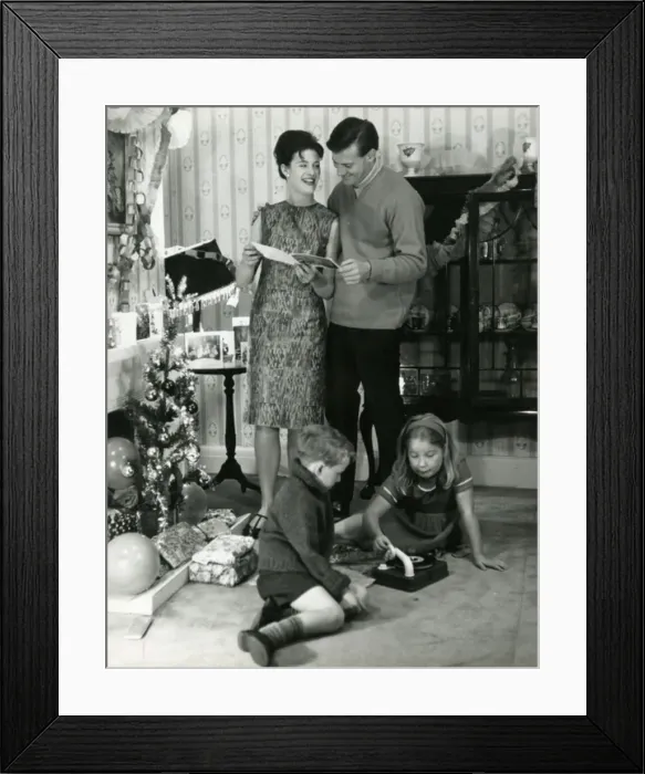 Framed Print : Family Christmas 1960S Framed Print : Family Christmas 1960S