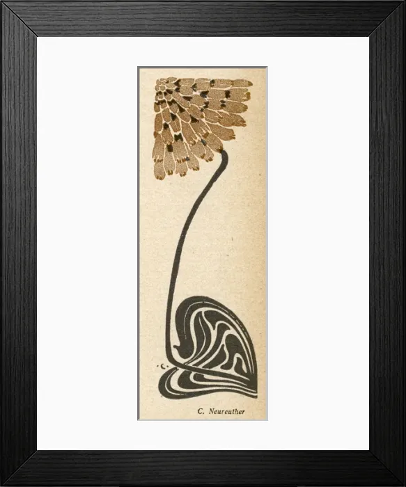 Framed Print : Stylised Art Nouv Plant Framed Print : Stylised Art Nouv Plant