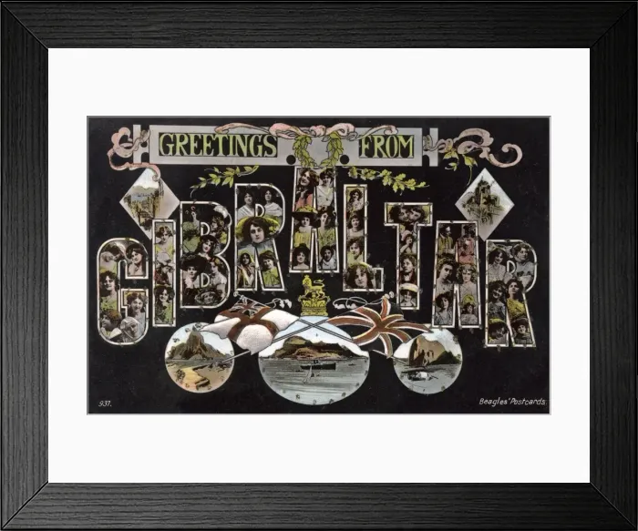 Framed Print : Gibraltar Greetings Framed Print : Gibraltar Greetings