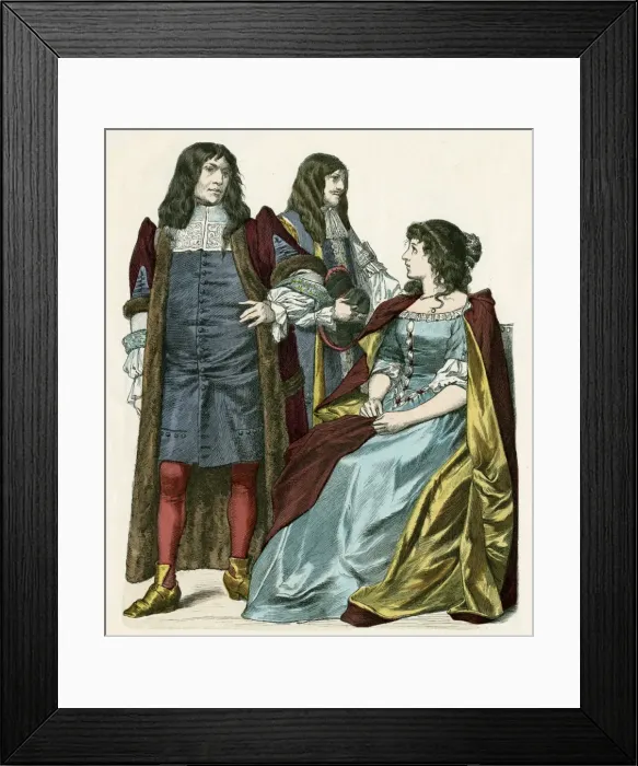 Framed Print : English Costume 1675-80 Framed Print : English Costume 1675-80