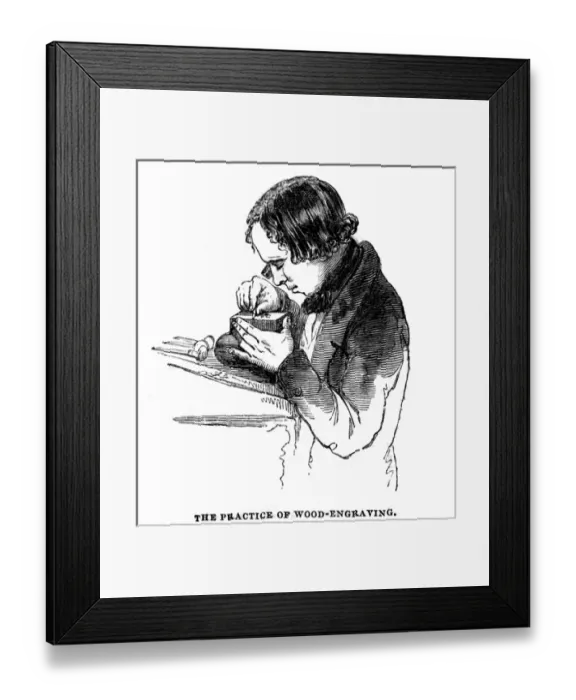 Framed Print : Wood Engraver C1850 Framed Print : Wood Engraver C1850