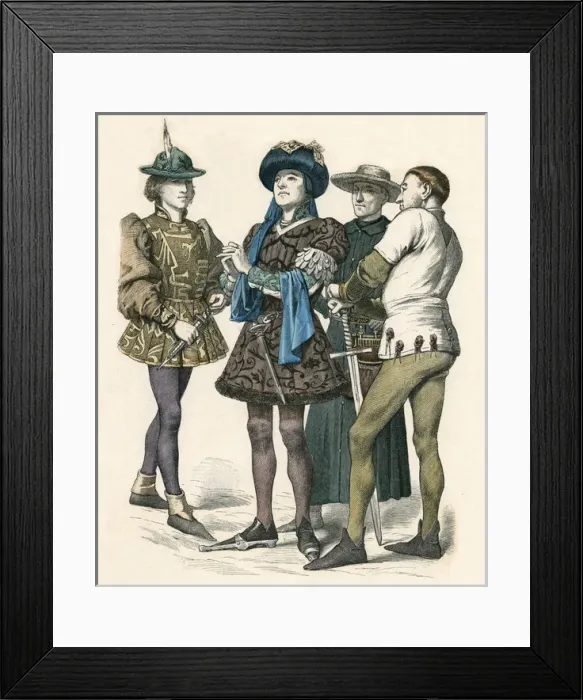 Framed Print : Men of Bourgogne C. 1450 Framed Print : Men of Bourgogne C. 1450